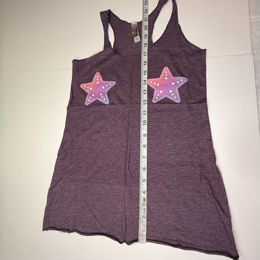 Next Level Apparel Star Graphic Racerback Tank | Size XS | Purple Festival Top - Picture 5 of 5